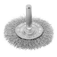Щетка для дрели, 60 мм, плоская со шпилькой, витая проволока Сибртех (744467)