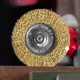 Щетка для дрели 100 мм, плоская со шпилькой, латунированная витая проволока Matrix (74450)