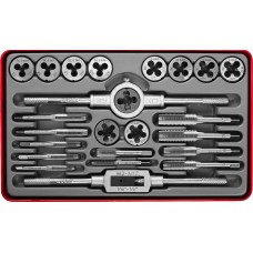 Набор метчиков и плашек 24 предм. сталь 9ХС ЗУБР 28116-H24