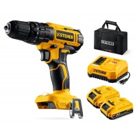 Дрель-шуруповерт ударная 20 В, 40 Н·м, 2 АКБ LMS (2 А·ч), сумка STEHER CDS-40-22