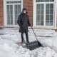 Движок для уборки снега пластиковый, 690х470х1420 мм, стальная рукоятка, Сибртех (61642)