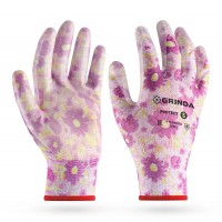 GRINDA PROTECT, S (7), садовые перчатки с прозрачным нитриловым покрытием, фиолетовые, 13 класс (11295-S_z01)