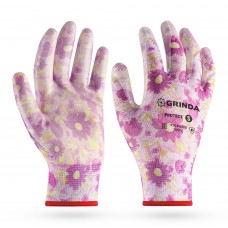 GRINDA PROTECT, S (7), садовые перчатки с прозрачным нитриловым покрытием, фиолетовые, 13 класс (11295-S_z01)