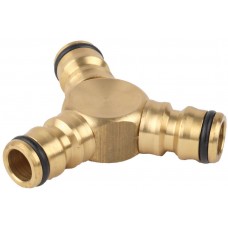 Штуцерный тройник PROFI, (соединитель - соединитель - соединитель), из латуни RACO 4246-55028B