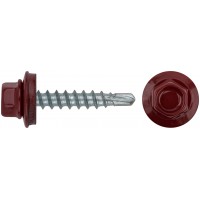 Шурупы кровельные со сверлом 4.8 х 28 красный 100шт , RAL 3011 Фасовка (23511-0)