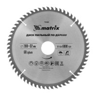 Пильный диск по дереву, 200 х 32 мм, 60 зубьев, кольцо 30/32 Matrix Professional (73264)