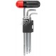 Ключи TORX 9 шт. CrV Т10-Т50, с отверстием, длинные, с пласт.Т-обр.ручкой, Профи