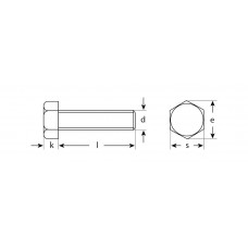 Болт M12 x 35 мм, кл. пр. 5.8, цинк, 3 шт ЗУБР DIN 933 4-303076-12-035