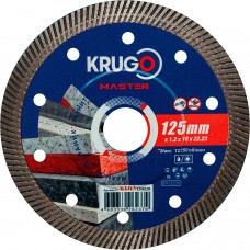 Диск алмазный Турбо ультратонкий для твердых материалов KRUGO MASTER 125х1,2х22,2х10 mm 81031250238