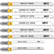 Набор полотен для электролобзика 10 шт.(T101D; T111Cx2; T101B; T119BO; T144Dx2; T244D; T101AO; T101BR) (41013)