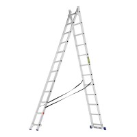 Лестница, 2 х 12 ступеней, алюминиевая, двухсекционная, Сибртех (97912)