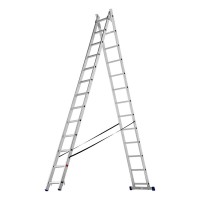 Лестница, 2 х 13 ступеней, алюминиевая, двухсекционная, Сибртех (97913)