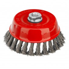 Щетка для УШМ, 125 мм, М14, чашка, крученая проволока 0.5 мм Matrix (74627)