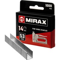 MIRAX скобы тип 53 (A/10/JT21), 14 мм, калибр 23GA. 1000 шт (3153-14)