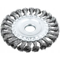 Корщетка-колесо, посадочный диаметр 22,2 мм, стальная витая проволока 125 мм (39103)