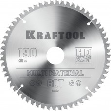 Пильный диск по алюминию Multi Material, 190 х 30 мм, 60Т KRAFTOOL 36953-190-30