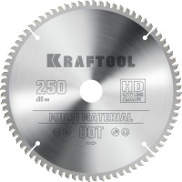 Пильный диск по алюминию Multi Material, 250 х 30 мм, 80Т KRAFTOOL 36953-250-30