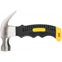 Молоток-гвоздодер укороченный, фиберглассовая обрезиненная ручка, 25 мм, 225 гр. (44770)