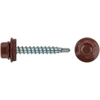 Шурупы кровельные со сверлом 4.8 х 32, бордовый RAL-3009 (фасовка 250шт) (23562-4)