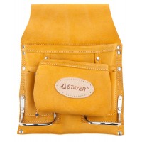 Сумка поясная для инструментов с 8 карманами кожаная, 2 скобы Professional STAYER 38515