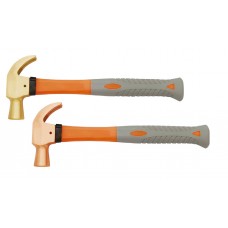 Молоток-гвоздодер 680 гр BeCu рукоятка фиберглас, искробезопасный 185-1006, HORTZ