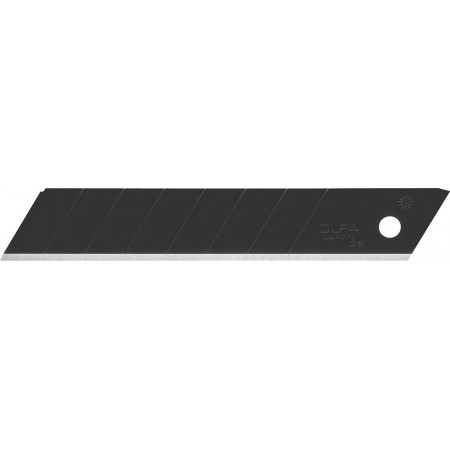 Черные сегментированные лезвия EXCEL BLACK 18 мм, 50 шт, в пластиковом кейсе + блистер, особо острые OLFA OL-LBB-50B