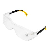 Очки защитные открытые, поликарбонатные, увеличенная прозрачная линза,  регулируемые дужки Denzel (89201)