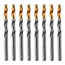 Сверло по металлу, 7,5 мм, HSS-Tin, Golden Tip, 8 шт. Denzel (717218)