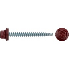Шурупы кровельные со сверлом 4.8 х 50 красный 100шт , RAL 3011 Фасовка (23541-0)