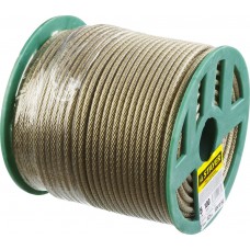 Трос стальной 5 мм, L 100 м, в полимерной оболочке STAYER 30410-50