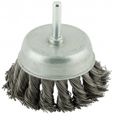 Корщетка чашечная, со шпилькой, стальная витая проволока 65 мм (38477)