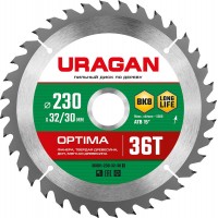 Диск пильный по дереву Optima URAGAN 230х32/30 мм 36Т 36801-230-32-36_z01  