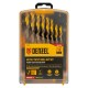 Набор сверл по металлу, 1-10 мм, Р6М5К8-TiN, Golden Tip, 19 шт Denzel (723008)