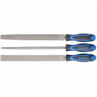 Набор напильников 200 мм, 3 шт, двухкомпонентная рукоятка Барс