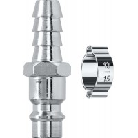 Переходник штуцер «елочка», 10 мм – рапид штуцер, с хомутом KRAFTOOL 06597-10