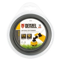 Леска двухкомпонентная для триммера, круглая, 2.4 мм х 15 м, EXTRA CORD Denzel (96180)