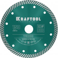 Сегментированный алмазный диск Turbo, 150 мм, (22.2 мм, 10 х 2.4 мм) KRAFTOOL 36682-150