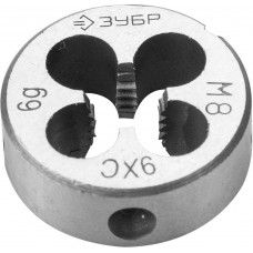 Плашка круглая ручная сталь 9ХС ЗУБР М8 x 1.0 мм 4-28022-08-1.0