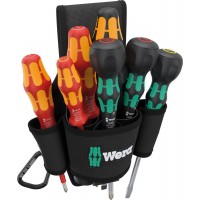 9621 SET 2 Kraftform Ball-Grip Набор отвёрток в поясной сумке, 8 пр., PH 1/2, Силовая SL 5.5, VDE SL 3.5, Ball-Grip: PH 1/2, SL 6 (WE-136033)