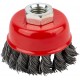 Корщетка чашечная, гайка М14, стальная витая проволока 65 мм (39041)
