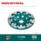 Сегментная алмазная чашка T-Type, d 125 мм, INDUSTRIAL KRAFTOOL 33446-125