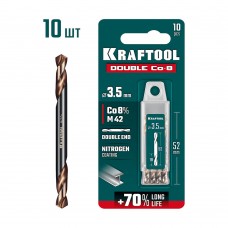 Сверло двухстороннее 3.5?52 мм по металлу DOUBLE Сo-8 сталь M42+8%Co класс А KRAFTOOL 29654-3.5-10