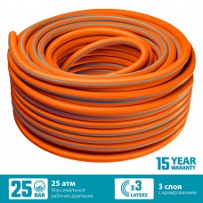 Поливочный шланг FLEX 3, 1/2, 50 м, 25 атм, из термоэластопласта, трёхслойный, армированный, гибкий, PROLine GRINDA 429008-1/2-50