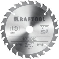 Пильный диск по дереву Optima, 160 х 20 мм, 24Т KRAFTOOL 36951-160-20