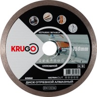 Диск алмазный сплошной по керамике для УШМ 150 x 1.6 x 22.23 x 8mm KRUGO (RCD06A)