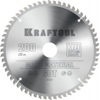 Пильный диск по алюминию Multi Material, 200 х 30 мм, 60Т KRAFTOOL 36953-200-30