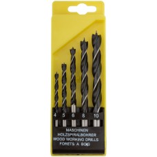 Набор сверл по дереву, пластиковый бокс, 5 шт.(4-5-6-8-10 мм) (36101)