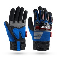 Перчатки комбинированные IMPACT р.L (9), синие, антивибрационные, противоударные ЗУБР Профессионал 11476-L