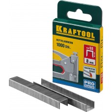 Скобы тип 53 (A/10/JT21), 8 мм, калибр 23GA, 1000 шт KRAFTOOL 31670-08