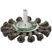 Корщетка-колесо, со штифтом, стальная витая проволока 75 мм (38585)